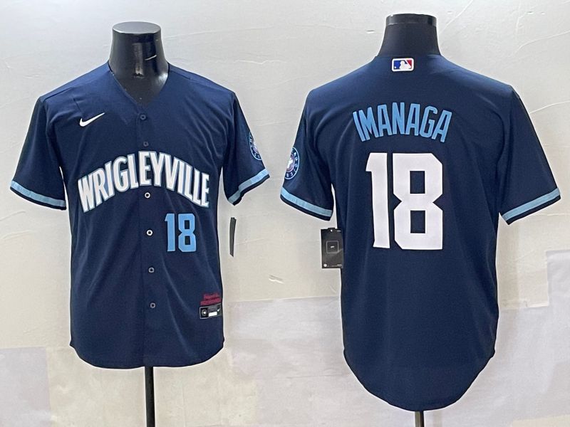 Men Chicago Cubs #18 Imanaga Dark Blue City Edition 2025 Nike MLB Jersey style 11->minnesota timberwolves->NBA Jersey